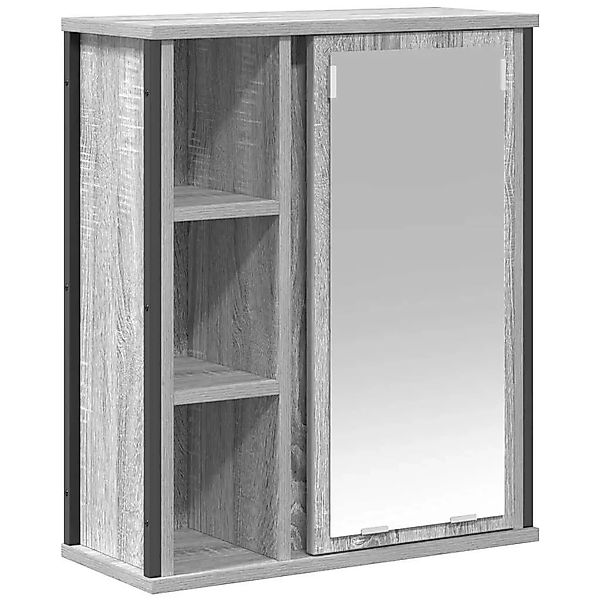 vidaXL Bad-Wandschrank mit Spiegel Grau Sonoma 50x21x60 cm 861905 günstig online kaufen