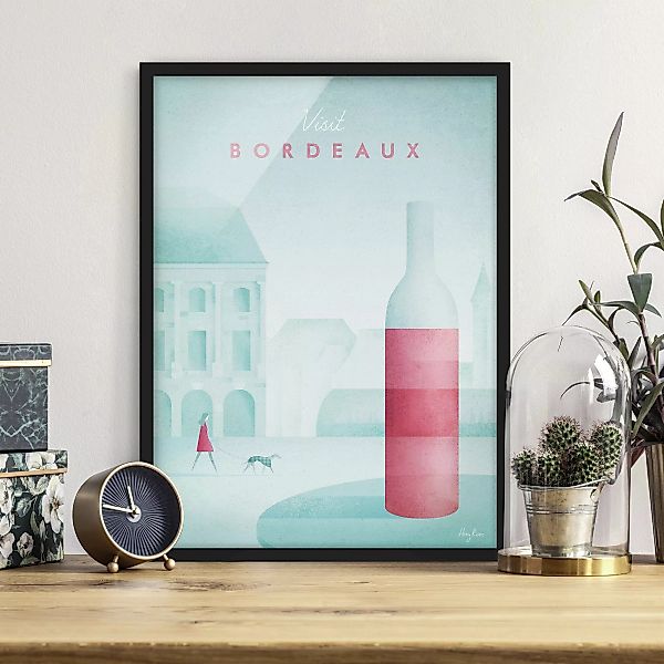 Bild mit Rahmen Küche - Hochformat Reiseposter - Bordeaux günstig online kaufen