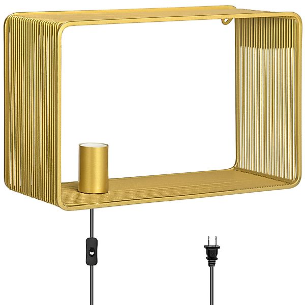 HOMCOM Wandleuchte Wandbeleuchtung mit Kippschalter, Gold, günstig online kaufen
