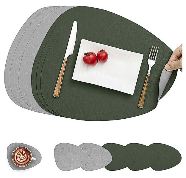 Coonoor Platzset Tischset, Kunstleder, abwischbar, (6-St) günstig online kaufen