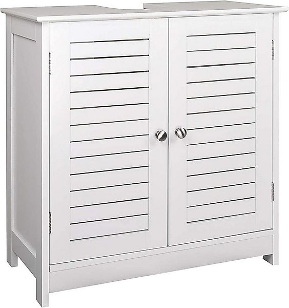 EUGAD Waschbeckenunterschrank (1-St) Waschtisch 60x30x60 cm mit 2 Türe Weiß günstig online kaufen