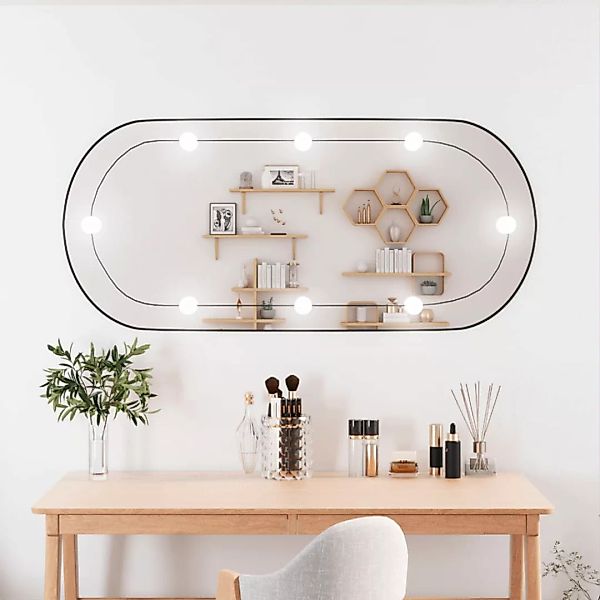 Vidaxl Wandspiegel Mit Led-leuchten 45x100 Cm Glas Oval günstig online kaufen
