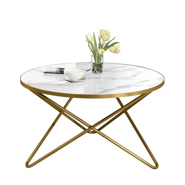 HOLTICO Couchtisch Runder Beistelltisch Wohnzimmertisch Sofatisch günstig online kaufen