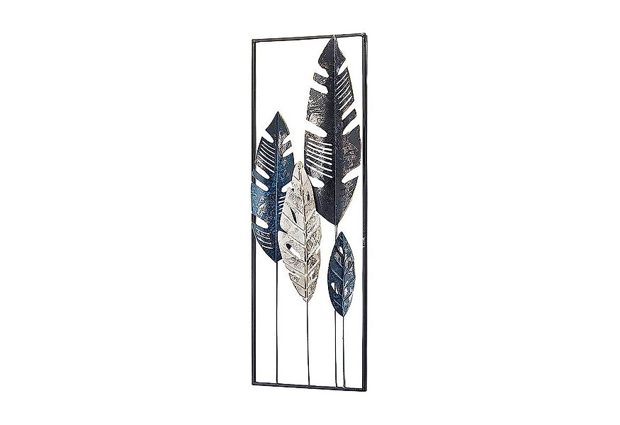 Kobolo Wandbild Metallbild LEAFS in Blau- und Grautönen, Vintage- und Used günstig online kaufen