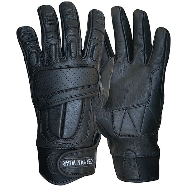 German Wear Motorradhandschuhe GW404G Schwarz Lederhandschuhe günstig online kaufen
