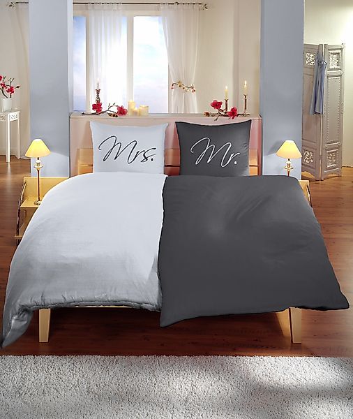 One Home Partnerbettwäsche Mr. and Mrs., günstig online kaufen