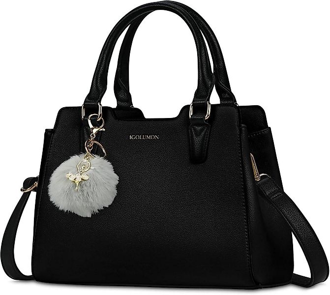 LuxusKollektion Handtasche Damen Handtasche Schwarz Mittelgroß günstig online kaufen
