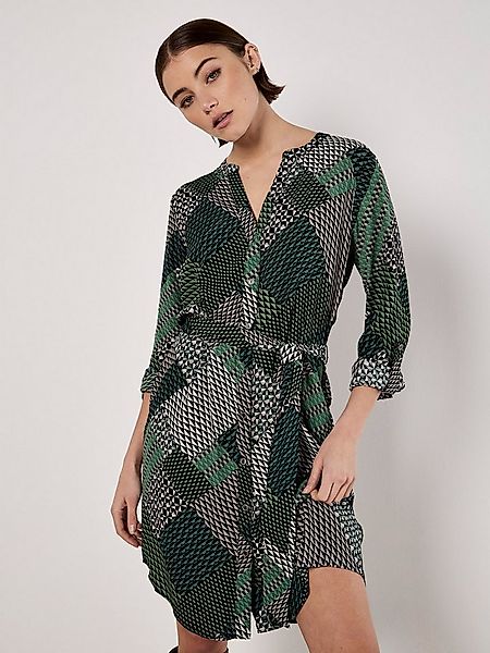 Apricot Minikleid Patchwork Hemdblusenkleid (2-tlg., Stoffgürtel) mit Binde günstig online kaufen