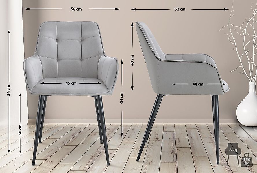 CLP Esszimmerstuhl Ferndale (2er Set), Ziernähte, günstig online kaufen