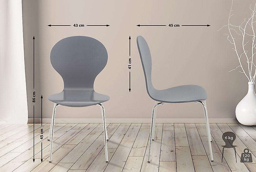 CLP Besucherstuhl Diego (2er Set), stapelbar günstig online kaufen