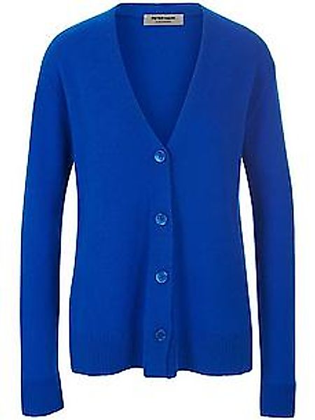 Strickjacke aus 100% Kaschmir Peter Hahn blau günstig online kaufen