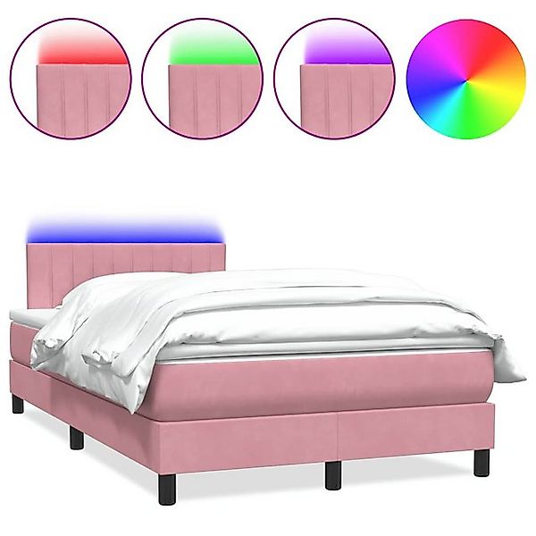 vidaXL Boxspringbett, Boxspringbett mit Matratze Rosa 120x220 cm Samt günstig online kaufen