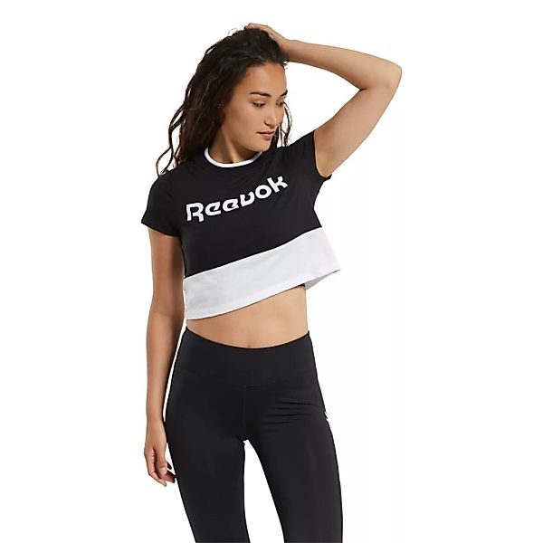 Reebok Training Essentials Linear Logo Crop Kurzärmeliges T-shirt XS Black günstig online kaufen