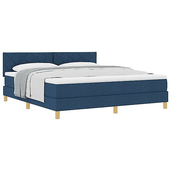 vidaXL Bett Boxspringbett mit Matratze Blau 180x200 cm Stoff (1-tlg) günstig online kaufen