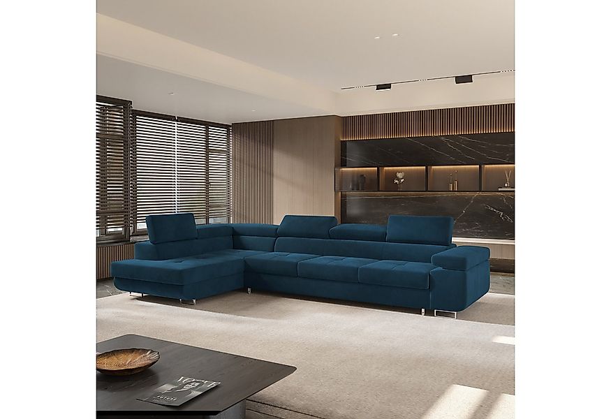 Masseno Ecksofa VICENTE mit Schlaffunktion L-Form, Sofa mit Bettkasten günstig online kaufen