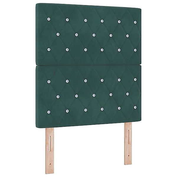 vidaXL Bett Boxspringbett mit Matratze Dunkelgrün 80x200 cm Samt (1-tlg) günstig online kaufen