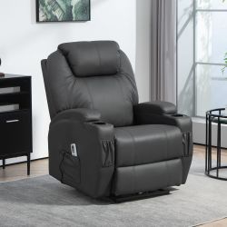 HOMCOM Massagesessel mit Liegefunktion, Fernbedienung, Becherhalter günstig online kaufen
