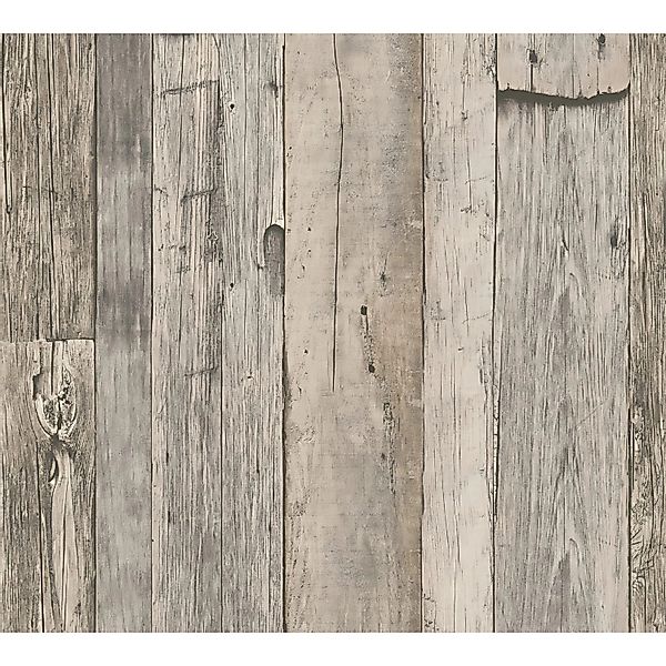 PROFHOME 959312-GU Holz Tapete Holzoptik Matt Grau Weiß Beige 0,53 m x 10,0 günstig online kaufen