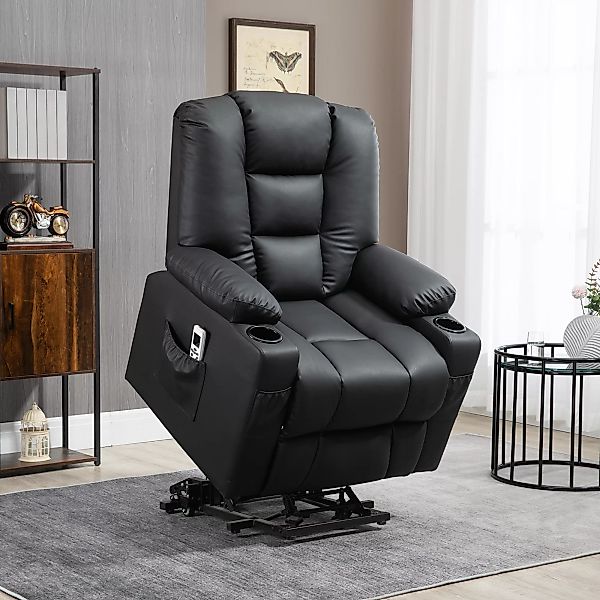 HOMCOM Massagesessel, Relaxsessel mit Aufstehhilfe, TV Sessel mit USB-Ansch günstig online kaufen