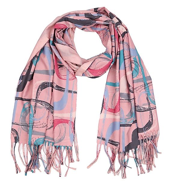 MIRROSI Modeschal weicher und warmer Schal Ring Muster mit Fransen, 70x180c günstig online kaufen