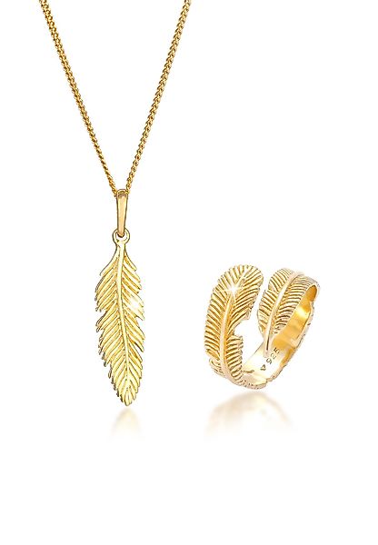 Elli Schmuckset Feder Boho Festival 925 günstig online kaufen
