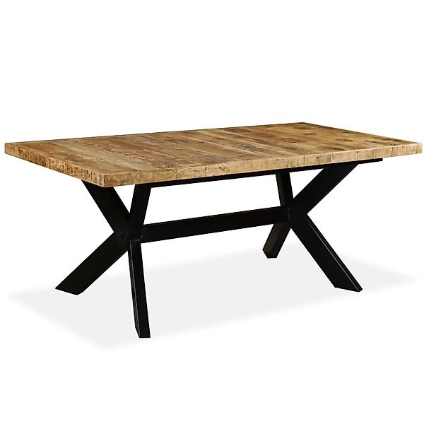 vidaXL Esstisch Mangoholz Massiv und Stahlrahmen 180 cm günstig online kaufen