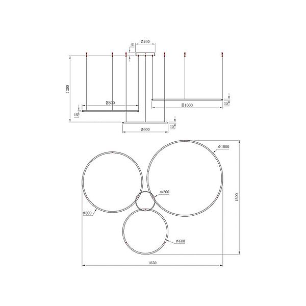 LED-Hängeleuchte Saturno, goldfarben, 3-fl., Metall, 4.000 K günstig online kaufen
