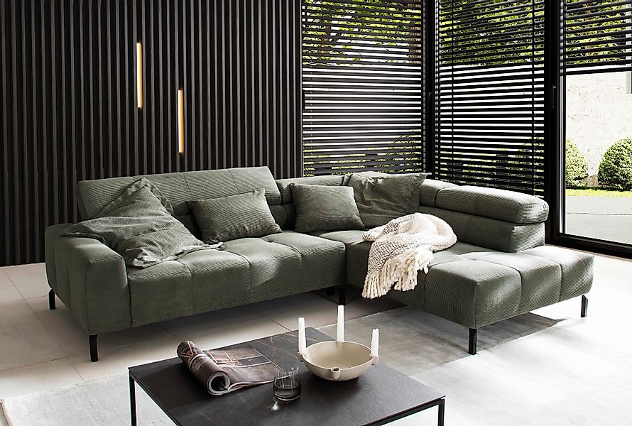 Places of Style Ecksofa "Claya, L-Form, incl. Kopfteilverstellung, Breite 2 günstig online kaufen