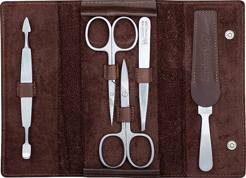 ERBE Maniküre-Etui Tuscany, 5 tlg., Antik-Lederetui mit Zippverschluss, ros günstig online kaufen