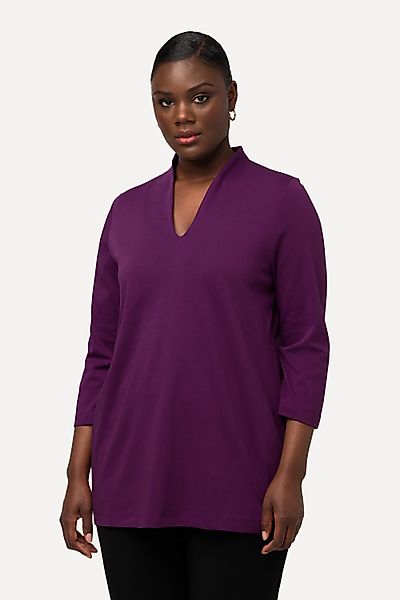 Ulla Popken T-Shirt Shirt A-Linie Kelchkragen günstig online kaufen