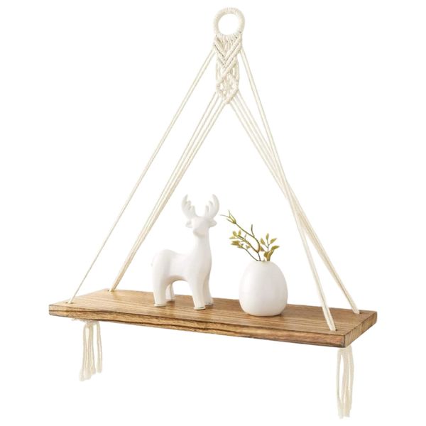 Coonoor Wanddekoobjekt Wandregal, Boho Makramee Holzregal günstig online kaufen