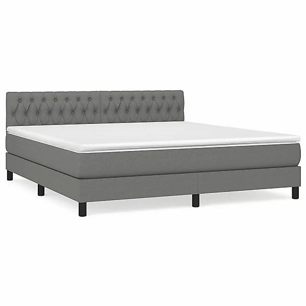 vidaXL Boxspringbett Boxspringbett mit Matratze Dunkelgrau 180x200 cm Stoff günstig online kaufen