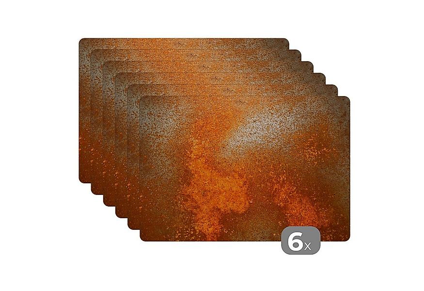 MuchoWow Platzset Metall - Rost - Orange - Vintage - Industriell, (6-St), P günstig online kaufen