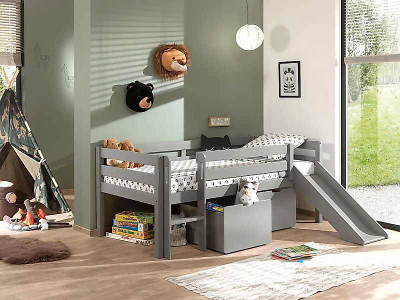 Vipack Spielbett "Pino, Kiefer massiv, mit Rolllattenrost, 2 Rollboxen, Mad günstig online kaufen