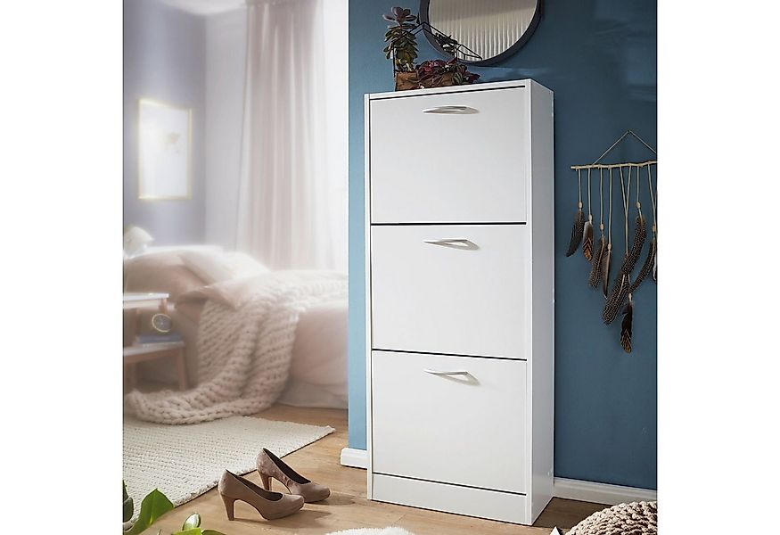 FINEBUY Schuhkipper FB45029 mit 3 Fächern für 18 Paar Schuhe Schuhkommode S günstig online kaufen