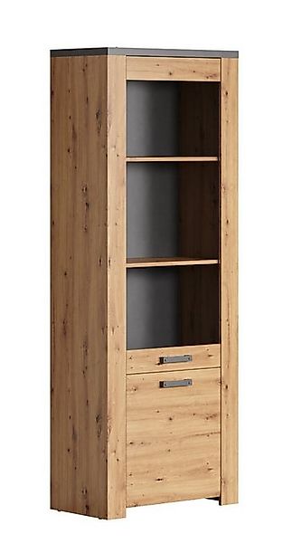 trendteam Vitrine Vitrine Hochschrank Follow, Artisan Eiche / Matera grau ( günstig online kaufen