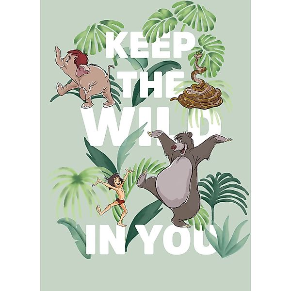 Komar Bild "Jungle Book Keep the Wild" Disney 1 Stk. tlg. Wandbild zur Deko günstig online kaufen