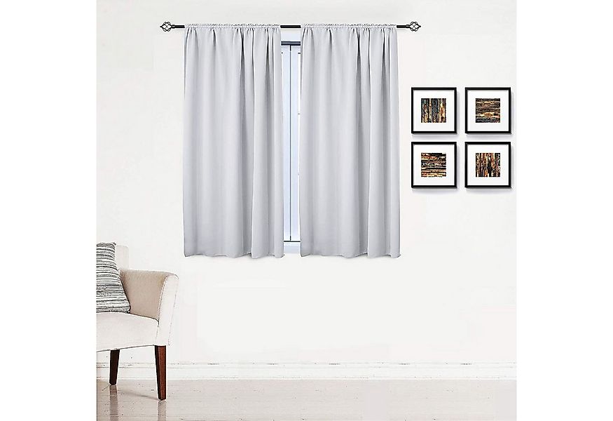 Woltu Gardine (2 St), Kräuselband für Schiene, Thermo-/Verdunklungsvorhang günstig online kaufen