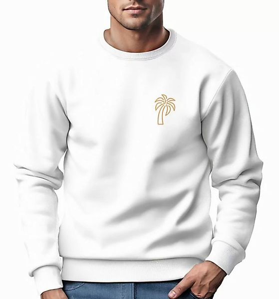 Neverless Sweatshirt Sweatshirt Herren Aufdruck Print Palme Line Art Motiv günstig online kaufen