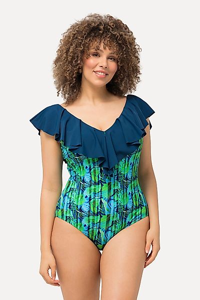 Ulla Popken Badeanzug Badeanzug Blüten Streifen günstig online kaufen