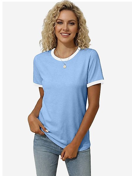 Imily Bela T-Shirt Damen Rundhalsbluse in Zweifarbig (Packung, 1-tlg., 1per günstig online kaufen