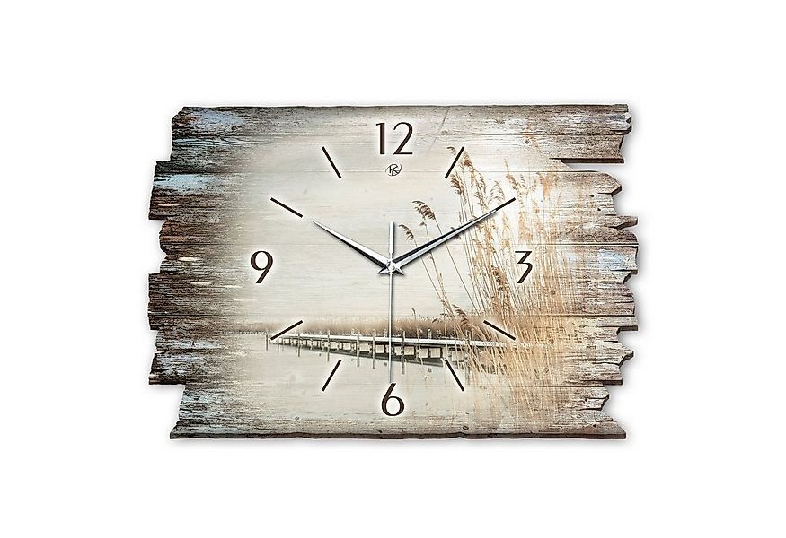 Kreative Feder Wanduhr Design-Wanduhr „Steg“ aus Holz im Shabby Style Desig günstig online kaufen