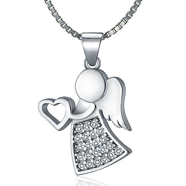 NAHLE Kette mit Anhänger Silberkette 925 Engel Silber Schutzengel, 925 Silb günstig online kaufen