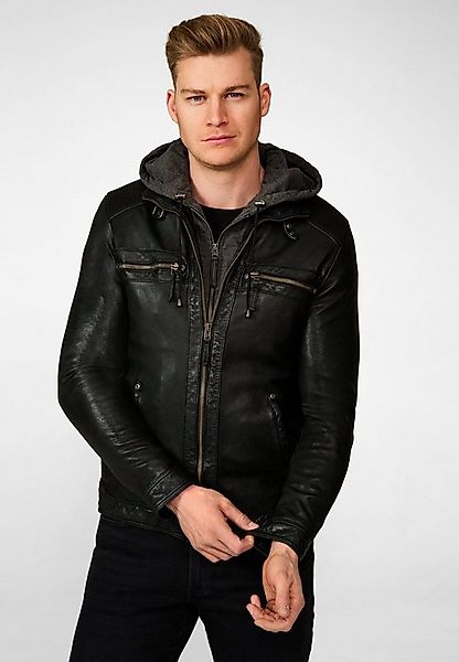 RICANO Lederjacke Nate Lederjacke mit abnehmbarer Kaputze und Kordelzug günstig online kaufen