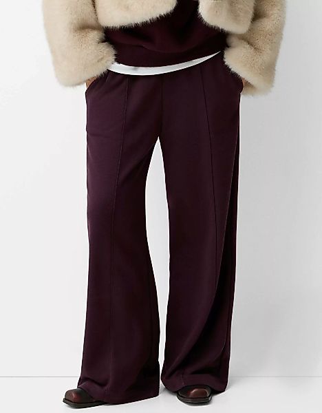 Bershka Wide Leg Hose Aus Plüsch Damen Xxs Violett günstig online kaufen