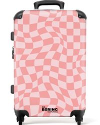 NoBoringSuitcases.com© Hartschalen-Trolley Gewelltes rosa Karomuster 67 günstig online kaufen