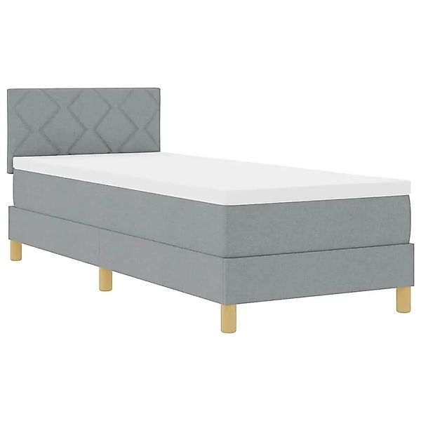 vidaXL Boxspringbett mit Matratze Hellgrau 80 x 200 cm Stoff 3338951 günstig online kaufen