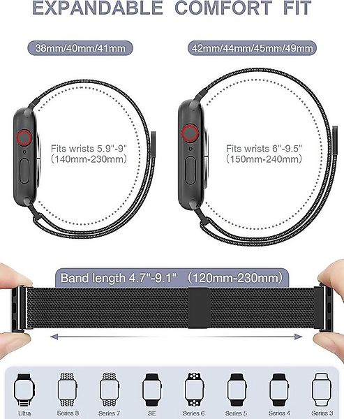 Widmann-Shop Smartwatch-Armband Apple Watch Armband Band Series Ultra 12 11 günstig online kaufen