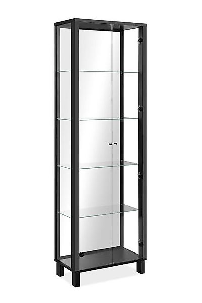 Vitrine 2-trg. inkl.Spiegerückwand Schwarz günstig online kaufen