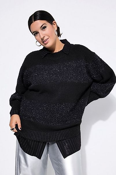Studio Untold Strickpullover Pullover oversized Kuschelstrick Glitzer-Strei günstig online kaufen